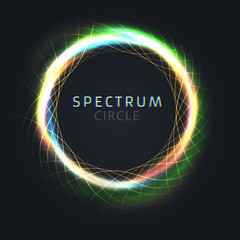 Colorful glowing circle or swirl vector background.