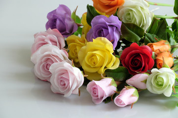 clay art, colorful roses flower