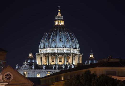 the dome of St. Peter in Vatican, Rome, Italy.