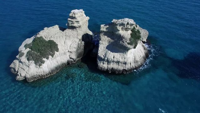 Aerial Around The Rocks - Torre dell'Orso - Italy - Puglia