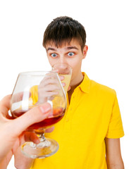 Fototapeta premium Young Man with an Alcohol