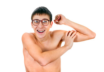 Young Man Muscle flexing