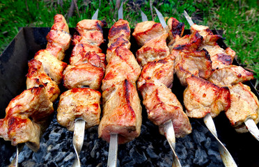 Shish Kebab cooking
