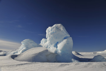 Beautiful view of icebergs in Snow Hill Antarctica