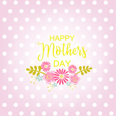 Greeting Card or postcard of Happy Mothers Day. Card with flower.