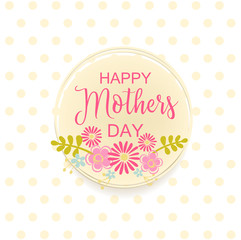 Greeting Card or postcard of Happy Mothers Day. Card with flower.