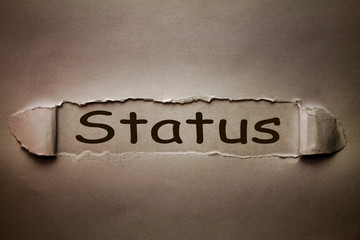 Status text on old torn paper