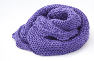 Beautiful knitted scarf (snug) on white background