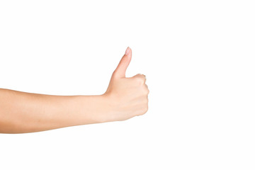 female hand on the isolated background