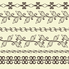 Traditional East style, ornamental floral elements. Mehndi pattern. 