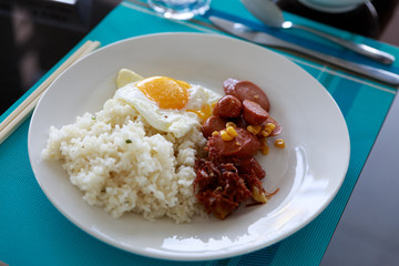 Dish of Mixed Buffet Philippines Style Food