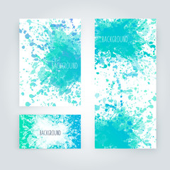 Vector abstract background with big splash and place for your text. Grunge Vector Illustration. Splatter template. Paint set for design use.