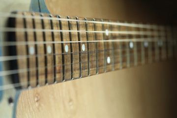 Electric guitar close up shot