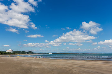 Fototapeta na wymiar Devil's Washboard coastline and beach in Aoshima island, Miyazaki, Japan