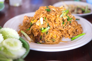 Stir fried rice noodles Thai called 