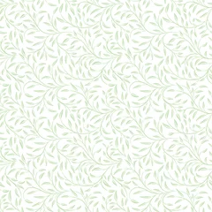  Groen naadloos patroon van geïnterlinieerde stengels en bladeren. Geen achtergrond. Swatch is opgenomen in vectorbestand. © Svetlana Parshakova