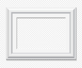 Horizontal rectangular white vector frame - obrazy, fototapety, plakaty