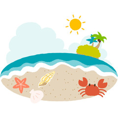 Fototapeta na wymiar a vector illustration of beach side with cute taste