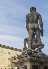 The statue Hercules and Cacus by Baccio Bandinelli, Piazza della Signoria, Florence, Tuscany, Italy