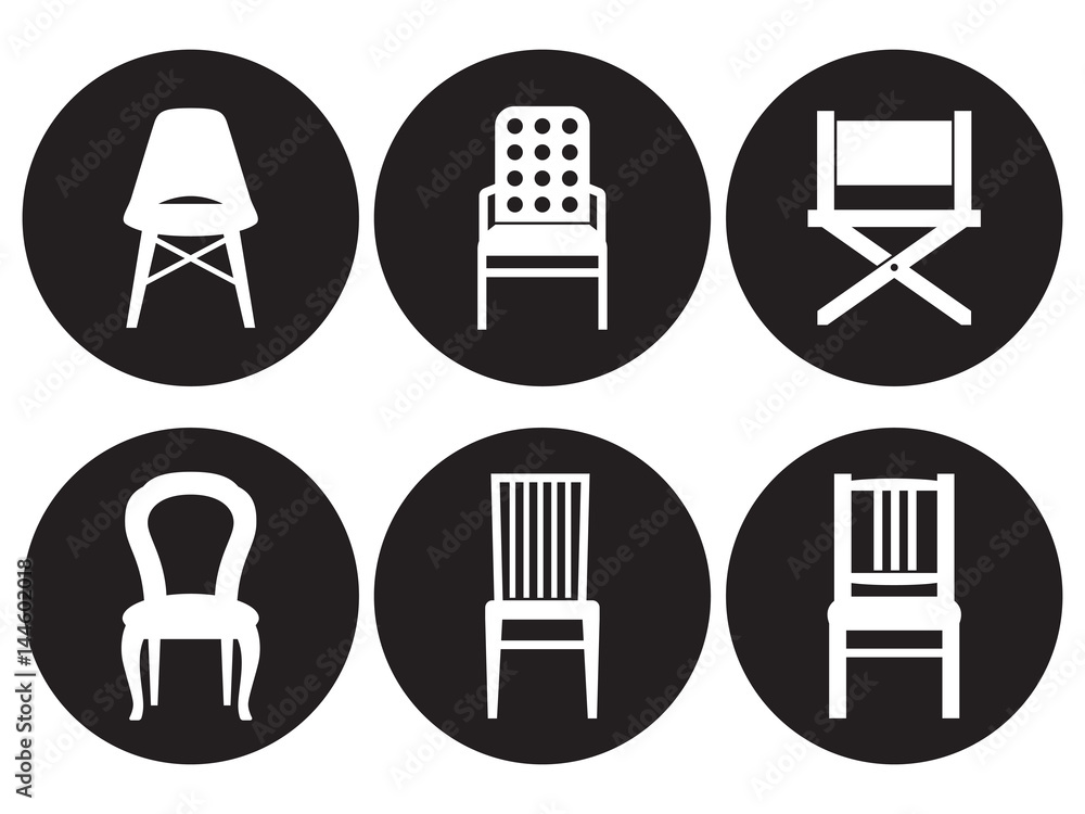 Sticker chair icons set - Stickers