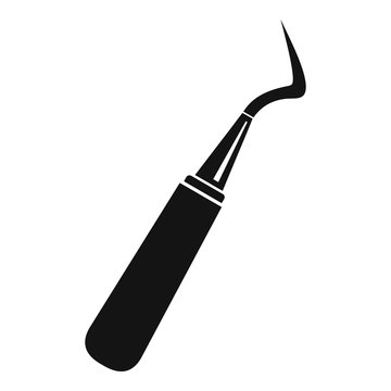 Dental probe icon, simple style
