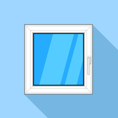 Square plastic window icon, flat style