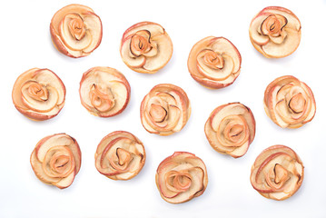 Obraz na płótnie Canvas süße Apfelmuffins in Rosenblütenform