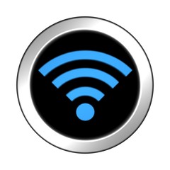 Glossy icon "Wi-Fi". 3D rendering