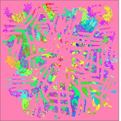 Abstract writing texture pink and blue and yellow and green light and dark tone, design for greeting cards and banners and posters