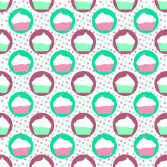 mint and violet cakes pattern