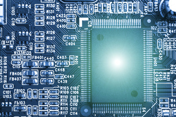 central processor chipset on Circuit board, technology concept