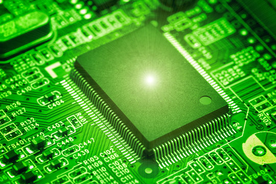 central processor chipset on Circuit board, technology concept