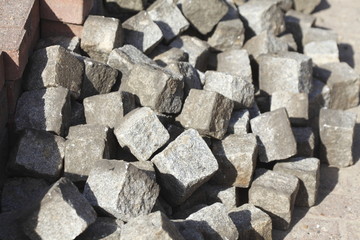 Pflastersteine, Straßenbauarbeiten