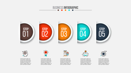 Fototapeta na wymiar Abstract infographics number options template.