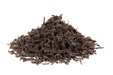 Black tea isolated on white