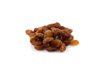 Sweet raisins on white