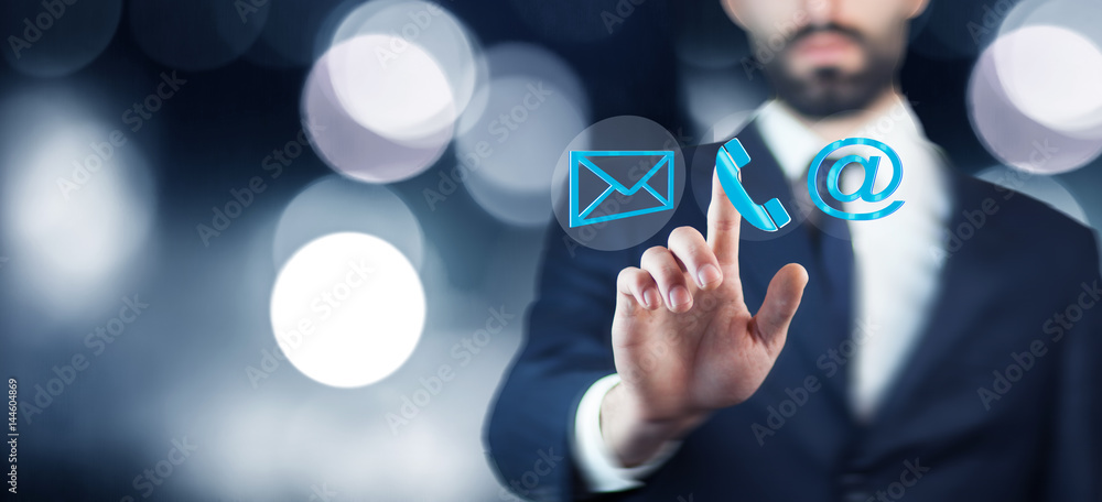 Poster man choosing mail as a contact method