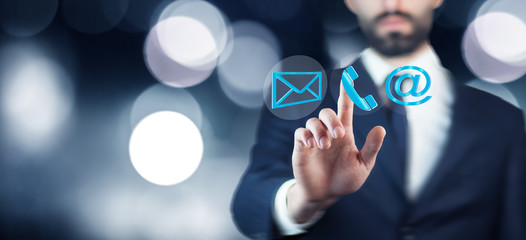 man choosing mail as a contact method