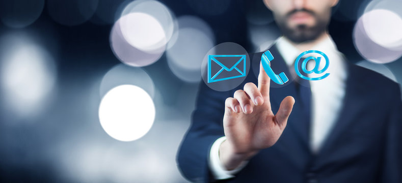 man choosing mail as a contact method - Powered by Adobe