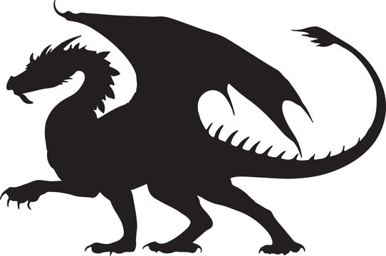 Black dragon silhouette tatoo