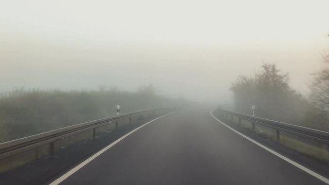 The road in the fog