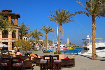 Port Ghalib, a beautiful port, marina and tourist town near Marsa Alam, Egypt.