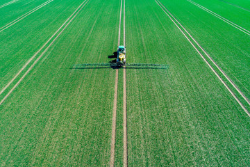 Spraying machine on the field