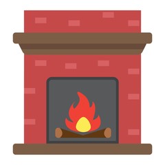 Fireplace flat icon, Furniture and interior element, table vector graphics, a colorful solid pattern on a white background, eps 10.