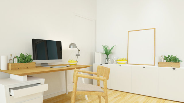 workplace in house or office - 3D Rendering