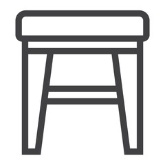 Stool line icon, Furniture and interior element, vector graphics, a linear pattern on a white background, eps 10.
