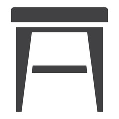 Stool solid icon, Furniture and interior element, vector graphics, a filled pattern on a white background, eps 10.