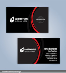 Red and Black modern business card template, Illustration Vector 10 