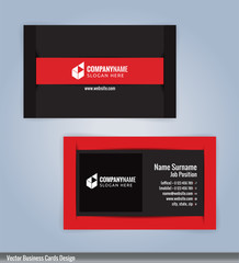 Red and Black modern business card template, Illustration Vector 10 