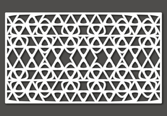 Decorative laser cutting panel. Vector geometric ornament.